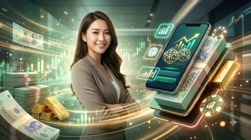 Ba viên xúc xắc minh họa luật chơi tài xỉu với cửa Tài và cửa Xỉu