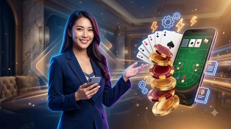 Bàn baccarat với hai cửa Player và Banker minh họa mục tiêu ván bài