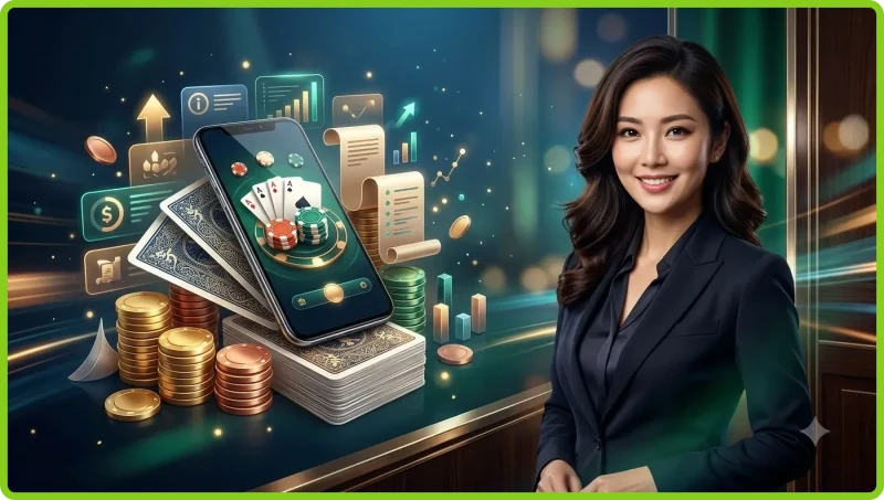 Bàn baccarat với hai cửa Player và Banker minh họa mục tiêu ván bài