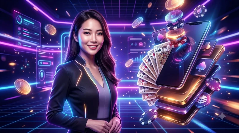 Bàn chơi game bàn được sắp xếp gọn gàng dưới ánh sáng ấm thể hiện trải nghiệm tự tin, mượt mà