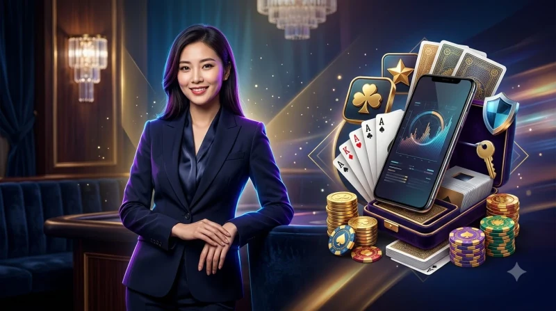 Hình ảnh biểu tượng chơi có trách nhiệm và lợi thế nhà cái trong baccarat