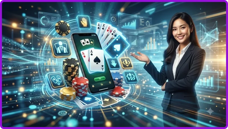 Minh họa cách phân nhóm và tính giá trị lá bài trong game Xì Dách