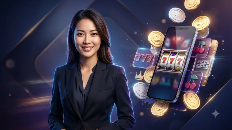 Minh họa tiêu chí chọn sảnh slot và game nổ hũ phù hợp với biểu tượng checklist và thẻ so sánh